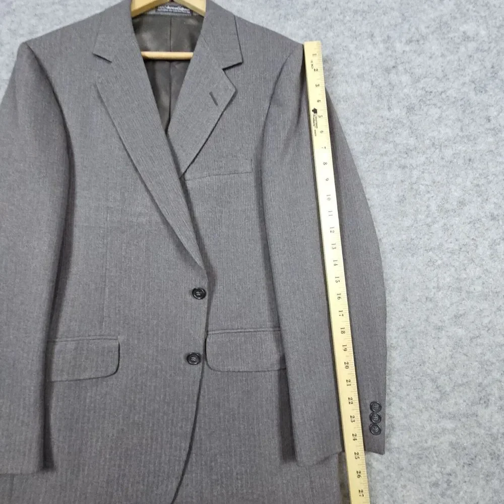 Andhurst Custom Collection Men's Blazer Size 38R Gray/Brown Pinstriped‎ 2-Button